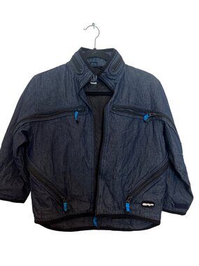 Gap Kids Blue Lightweight Jacket With Zippered Pockets Detachable Collar & Mesh
